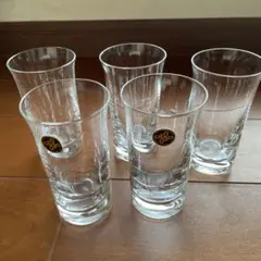 昭和レトロ　HOYA クリスタルグラス　コップ 一口ビアグラス　未使用品あり