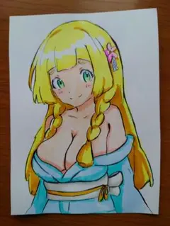 即購入❌　リーリエ　手描きイラスト　ファンアート