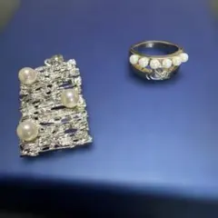パール ペンダントトップ リング セット
