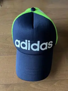adidas ネイビー/ライム キャップ