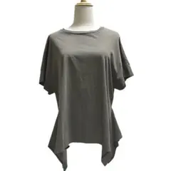 プルミエアロンディスモン 変形 カットソー Tシャツ カーキ フリー 綿 洗えるのサムネイル