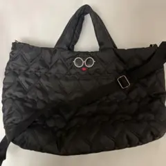 アジョリー ハート　キルティングバッグ　ブラック　軽量　美品