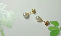 【ピアス】レジン　一粒　パール　6mm程度