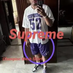 Supreme / Champion Mesh Short パンツ　紫　Mサイズ