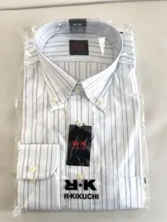 未使用★R-K 長袖ワイシャツ★Lサイズ★ホワイトストライプ