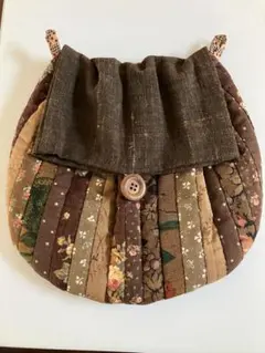 パッチワークデザイン 丸型バッグ