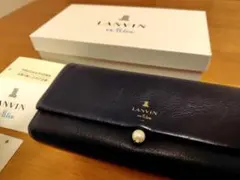 ランバンオンブルー シャペル 長財布 ネイビー