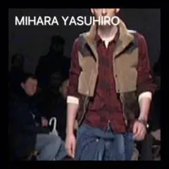 【希少】MIHARAYASUHIRO ダメージニット　ウールチェックシャツのサムネイル