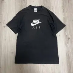00s NIKE AIR　Tシャツ　L　ブラック　黒　プリント　ロゴ　半袖　古着
