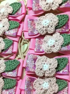 犬用　トリミング　チョーカー かぎ針で編んだお花のモチーフが可愛い