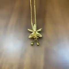 【レトロ】☆『花型金色ネックレス』☆40cm☆