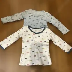 ベビー車プリント厚手インナー長袖シャツ2枚セット　サイズ95