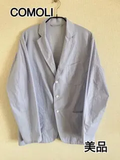 【美品】COMOLI 15SS 3ボタン シャツジャケット ブルー 2