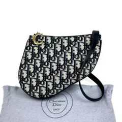 【極美品】ディオール　オブリーク　サドル　ショルダーバッグ　キャンバス　レザー