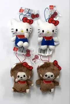 モンチッチ×ハローキティ おそろいアクリルチャーム付きマスコット 全4種