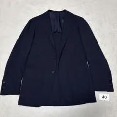 40 極美品　春夏　日本製　ビームスエフ　テーラードジャケット　ネイビー　46