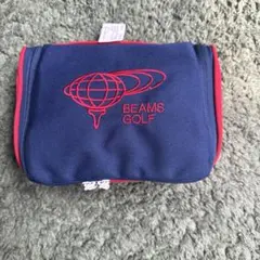 BEAMS GOLF ジッパーポーチ ネイビー/レッドのサムネイル