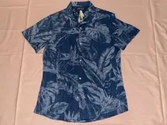 【美品/高級リネン100%】トミーヒルフィガー ボタニカル柄アロハシャツ Mのサムネイル