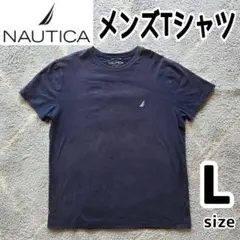 NAUTICA (ノーティカ)　Tシャツ　L　ネイビー　刺繍ロゴ　メンズ　半袖のサムネイル