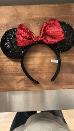 ミニーマウス耳カチューシャ スパンコール
