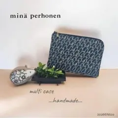 l.マルチケース リント ブルー ミナペルホネン ハンドメイド