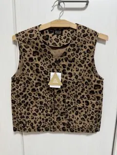 ヒョウ柄ベスト 未使用タグ付き
