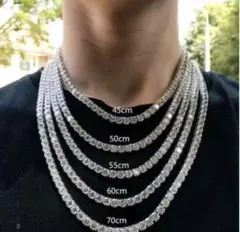 50㎝　ネックレス ジルコニア CZ テニスチェーン ゴールド 銀 アクセサリー