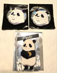 呪術廻戦 THEキャラ オーロラ缶バッジ 　クリアカード　ミニキャラVerパンダ