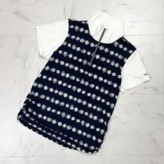 ヒールクリーク ハーフジップTシャツ 総柄 黒 サイズ42*PD1247のサムネイル