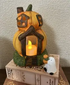 ナチュラルキッチンハロウィンインテリアかぼちゃハウスキャンドルホルダーミニチュア