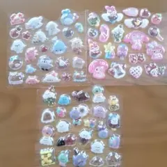 カラフルキャラクターシールセット　3D立体シール　おすそわけ
