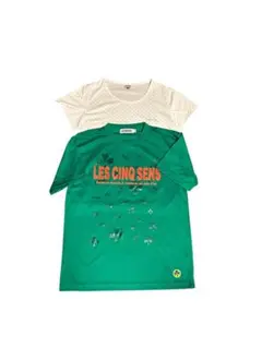 LES CINQ SENS 緑色 ドライTシャツ　head 白　星柄　ジム　運動のサムネイル