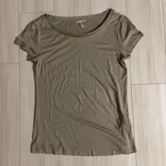 ベージュクルーネック 半袖Tシャツ XS