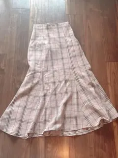 可愛すぎるピンクチェック　かわいいマーメイドスカート