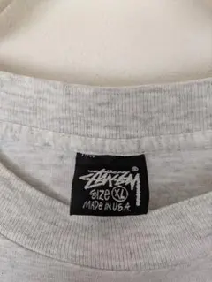 old stussy 半袖Tシャツ 黒タグ USA グレー XL 90s