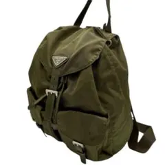 【美品】PRADA プラダ　リュックサック バックパック ポコノ カーキ色