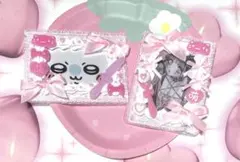 トレカケース 硬質ケース ホイップデコ ピンク リボン B8 横顔 萌え ネコ