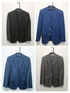ビジネススーツ上下セット　4着まとめ売り グレー/ネイビー/ネイビー/礼服