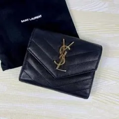 Saint Laurent Paris 3つ折り財布 キルティング ブラック 黒のサムネイル