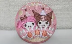 マイメロディ　クロミ　刺繍缶バッチ