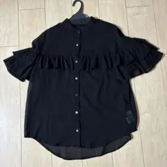 ティアードフリルブラウス ブラックのサムネイル