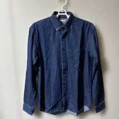 ダークブルーデニム長袖シャツ Sサイズ