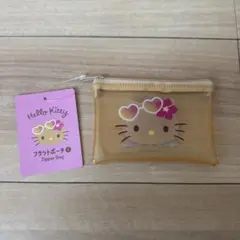 Hello Kitty クリアオレンジジッパーバッグ