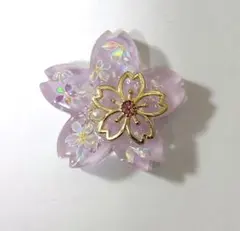 「1192」レジンヘアゴム　ポニーフック　ブローチ　マグネット　桜