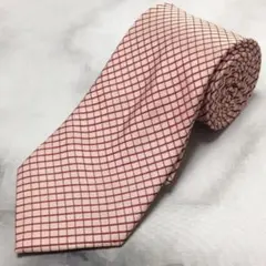 パーフェクトスーツファクトリー 美品 未使用品 微光沢 ネクタイ 格子柄