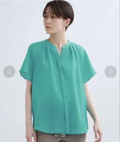 【美品】INDIVI 洗えるラグランタックブラウスのサムネイル