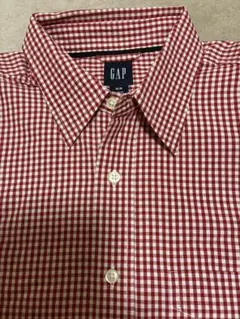 GAP メンズ長袖シャツ　サイズL 赤と白の小さなギンガムチェック柄　美品のサムネイル