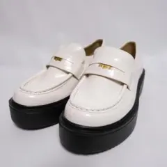 未使用　HARUTA 　厚底　ホワイト　ローファー　M　23.5