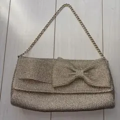 BEAMS ゴールドクラッチバッグ