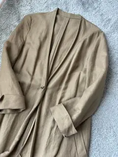 simplicite 春ノーカラーリネン　ロングコート　ジャーナルスタンダード